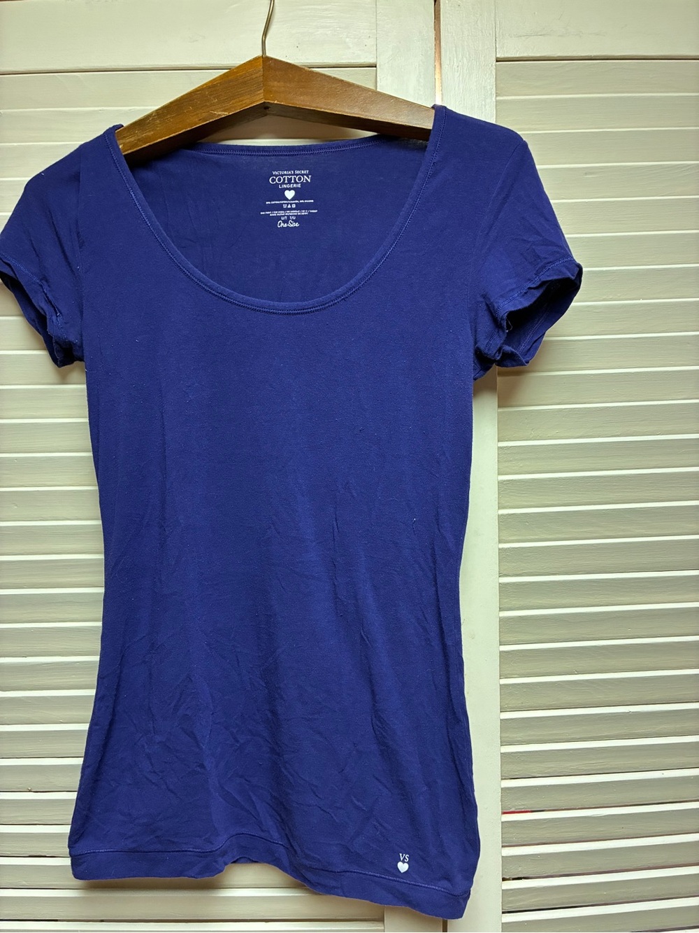 Women's Victoria Secret Scoop Neck Cotton Tee - Deep Blue